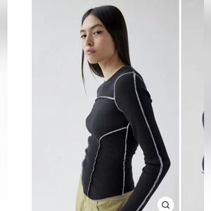 BDG Urban Outfitters | Emme Thermal Seamed Blouse Top